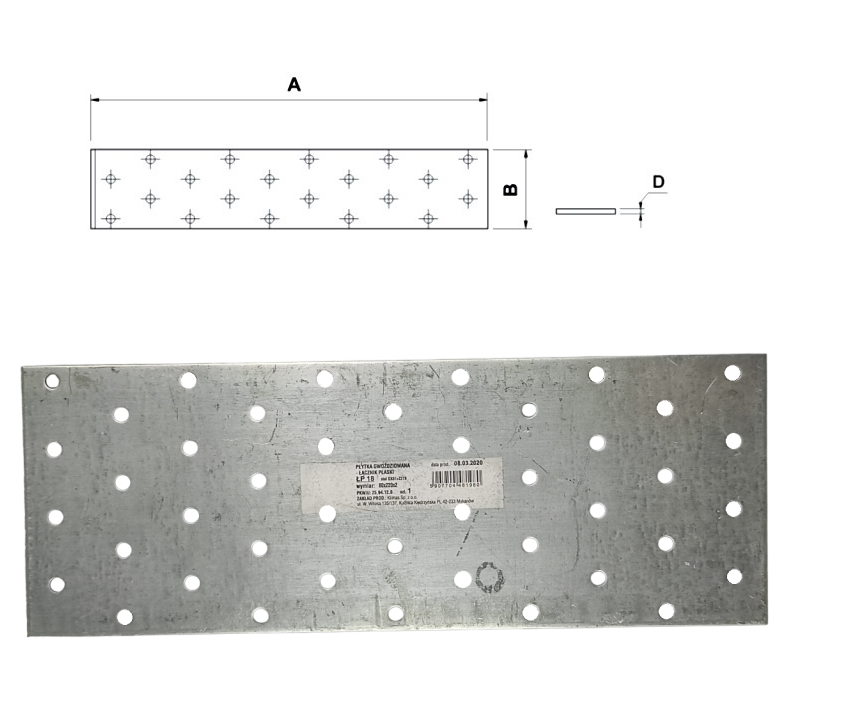 Łącznik płaski LP-18 do drewna